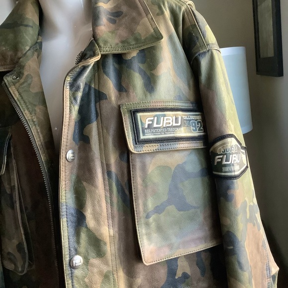 FUBU Other - 🔥FUBU Men's Camouflage Leather Jacket RARE FIND!!!!!!!!
